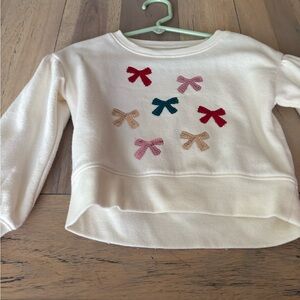 Jumping Beans Cream Sweater with Bow Details